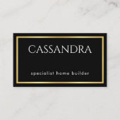 Simple Minimalist Gold Frame Your Name  名刺 (正面)