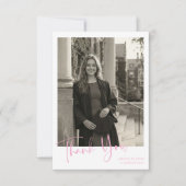 Simple Minimalist Graduation Photo Custom Message サンキューカード (正面)