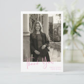 Simple Minimalist Graduation Photo Custom Message サンキューカード (スタンド正面)
