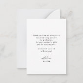 Simple minimalist graduation photo thank you ノートカード (裏面)