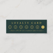 Simple Minimalist Green & Gold Business Logo Salon ロイヤリティカード (正面)