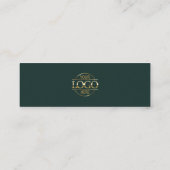 Simple Minimalist Green & Gold Business Logo Salon ロイヤリティカード (裏面)