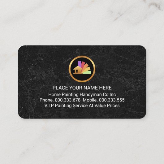 Simple Minimalist Grey Marble Grunge 名刺 (裏面)