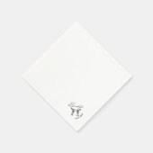 Simple minimalist hand drawn cocktail wedding スタンダードカクテルナプキン (角)