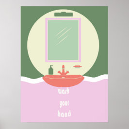 Simple Minimalist Hand Washing Hygiene Reminder  ポスター