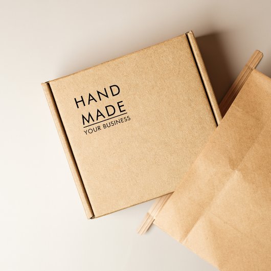 Simple Minimalist Handmade Custom Business Name ラバースタンプ