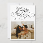 Simple Minimalist Happy Holidays Photo Christmas  シーズンカード (正面)