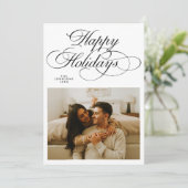 Simple Minimalist Happy Holidays Photo Christmas  シーズンカード (スタンド正面)