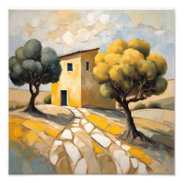 Simple minimalist home painted yellow フォトプリント           