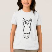Simple Minimalist Horse Head トライブレンドＴシャツ (正面)