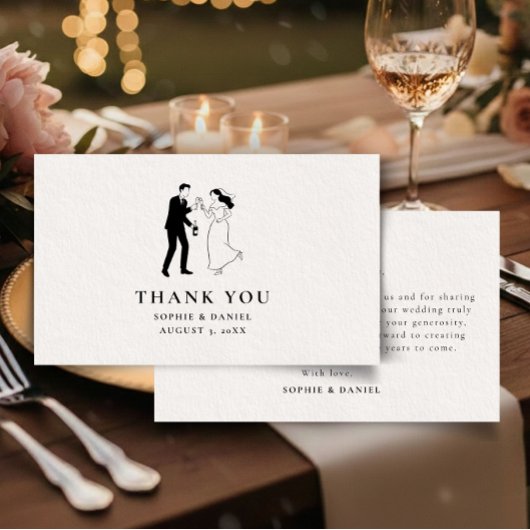 Simple Minimalist Illustrated サンキューカード