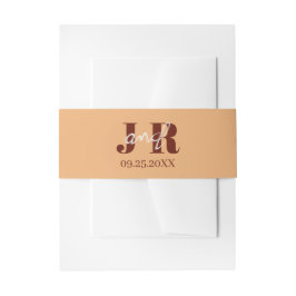 Simple Minimalist Initial Name Sunset Wedding 招待状ベリーバンド