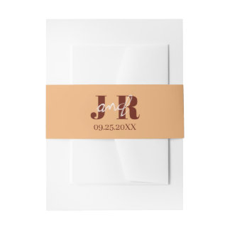 Simple Minimalist Initial Name Sunset Wedding 招待状ベリーバンド
