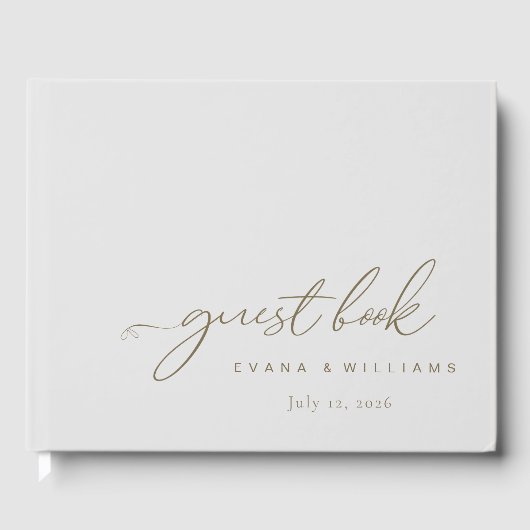 Simple minimalist   Ivory Wedding Guest Book ゲストブック (正面)