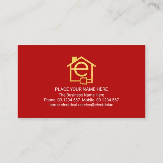 Simple Minimalist Letter-e Home Circuit 名刺 (裏面)