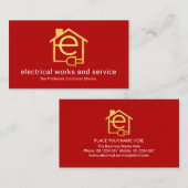 Simple Minimalist Letter-e Home Circuit 名刺 (正面/裏面)