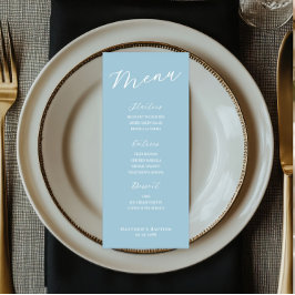 Simple Minimalist Light Blue Menu Card  メニュー