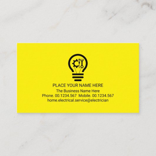 Simple Minimalist Light Bulb Electrician 名刺 (裏面)