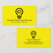 Simple Minimalist Light Bulb Electrician 名刺 (正面/裏面)