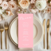 Simple Minimalist Light Pink Menu Card メニュー