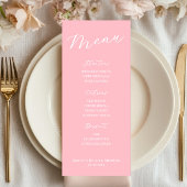 Simple Minimalist Light Pink Menu Card  メニュー