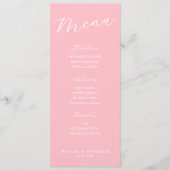 Simple Minimalist Light Pink Menu Card for Wedding メニュー (正面)