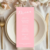 Simple Minimalist Light Pink Menu Card for Wedding メニュー
