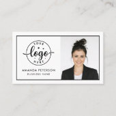 Simple Minimalist Logo & Photo Black White 名刺 (正面)