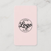 Simple Minimalist Logo QR Code Blush Pink  名刺 (正面)