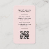 Simple Minimalist Logo QR Code Blush Pink  名刺 (裏面)