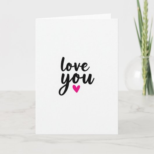 Simple Minimalist Love You Card カード (正面)