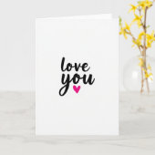Simple Minimalist Love You Card カード (黄色い花)
