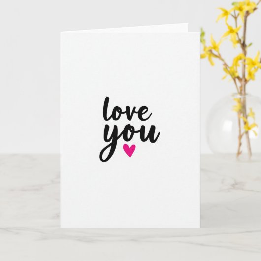 Simple Minimalist Love You Card カード (黄色い花)