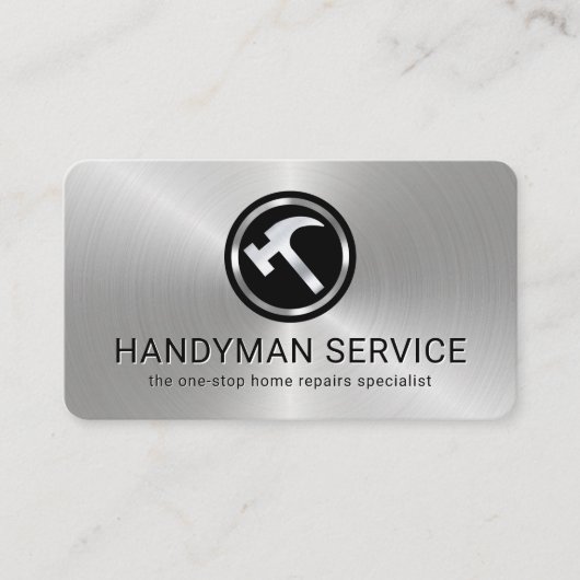 Simple Minimalist Metallic Hammer Layer 名刺 (正面)