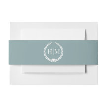 Simple Minimalist Misty Sage Blue Monogram