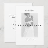 Simple Minimalist Modern Chic Bridal Shower 招待状 (正面/裏面)
