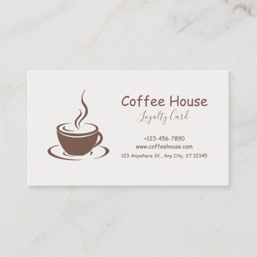 Simple Minimalist Modern Coffee Shop Loyalty Card ロイヤリティカード (正面)