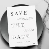 Simple minimalist modern typography wedding セーブザデート