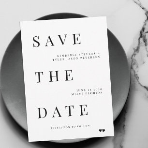 Simple minimalist modern typography wedding セーブザデート