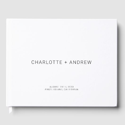 Simple Minimalist Modern Wedding Monogram  ゲストブック (正面)