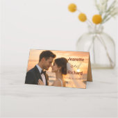 Simple Minimalist Modern Wedding Photo プレイスカード (裏面)