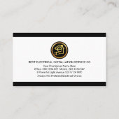 Simple Minimalist Monogram Name Electric 名刺 (裏面)