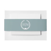 Simple Minimalist Muted Dusty Blue Monogram