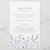 Simple Minimalist Periwinkle boho Wedding Program (正面)