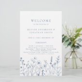 Simple Minimalist Periwinkle boho Wedding Program (スタンド正面)