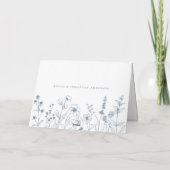 Simple Minimalist Periwinkle Wildflower Wedding サンキューカード (裏面)