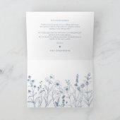 Simple Minimalist Periwinkle Wildflower Wedding サンキューカード (内部)