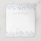 Simple Minimalist Periwinkle Wildflower Wedding プレイスカード (外部開封)