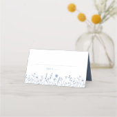 Simple Minimalist Periwinkle Wildflower Wedding プレイスカード (正面)