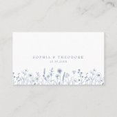 Simple Minimalist Periwinkle Wildflower Wedding プレイスカード (裏面)